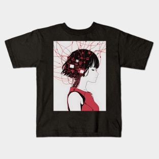 Enter the Digital Realm: Cyberpunk Aesthetics, Mind-Bending Anime, and Futuristic Manga Art Kids T-Shirt